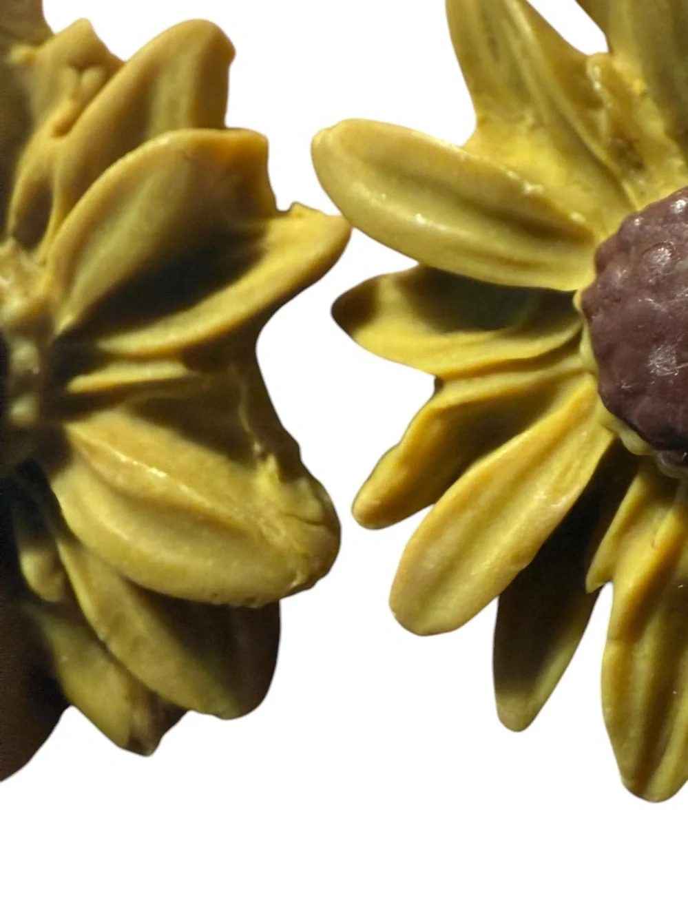 Handcrafted Sunflower Clay Stud Earrings